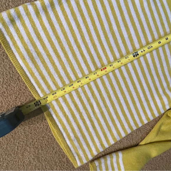Boden mimosa yellow and white striped wool sweater with mock neck - Picture 16 of 16